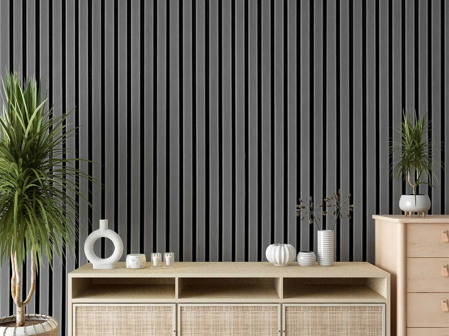 Black Oak Panels End Cap - Nero